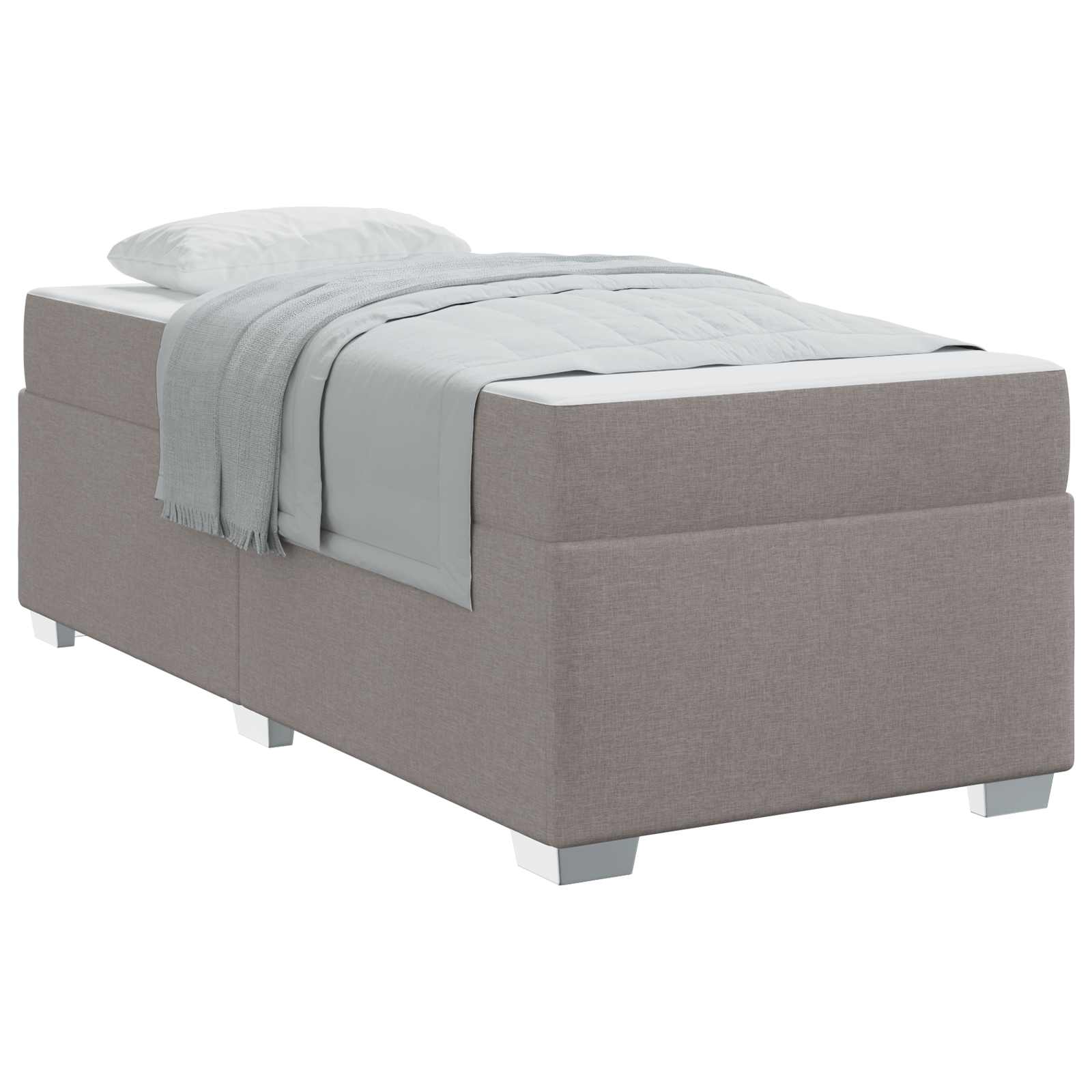 Cadre de lit avec matelas Taupe 80 x 200 cm tissu - XIOS