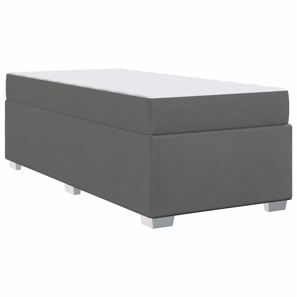 Cadre de lit avec matelas Gris foncé 90 x 190 cm tissu - XIOS