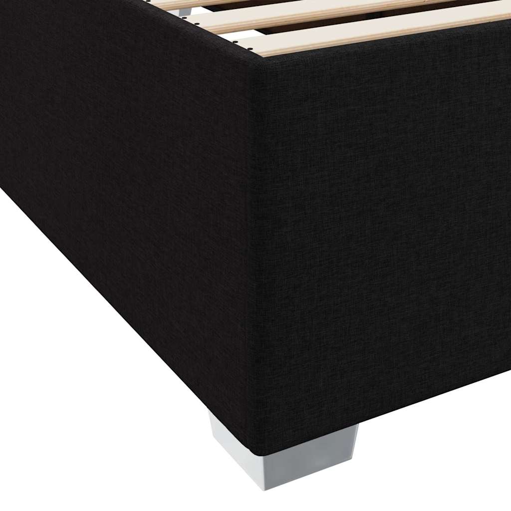 Cadre de lit avec matelas Noir 90 x 190 cm tissu - XIOS