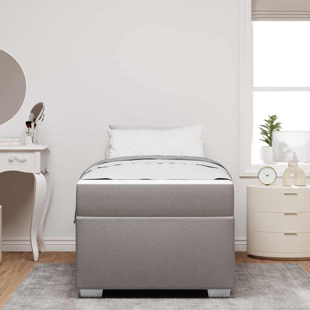 Cadre de lit avec matelas Taupe 90 x 190 cm tissu - XIOS