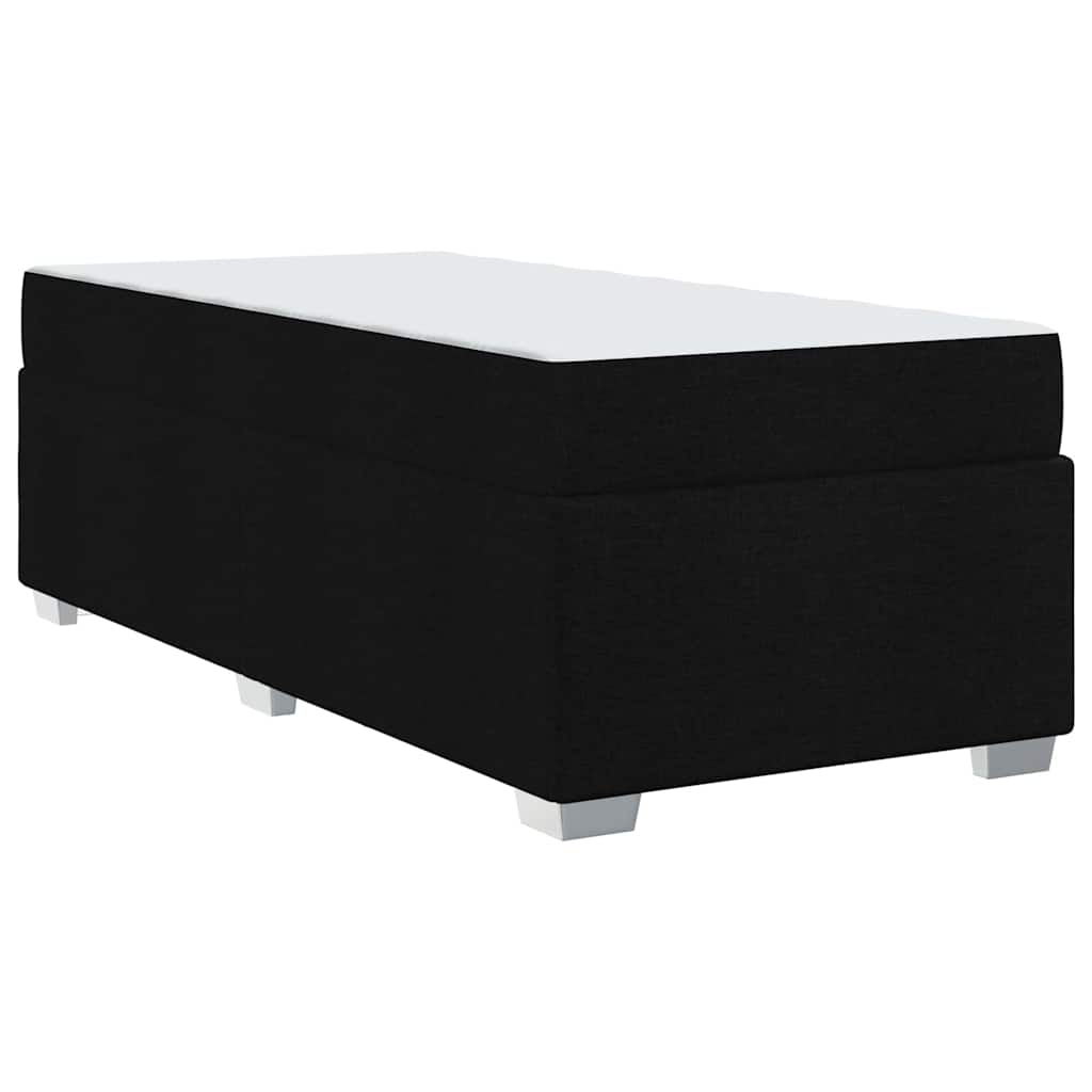 Cadre de lit avec matelas Noir 90 x 200 cm tissu - XIOS