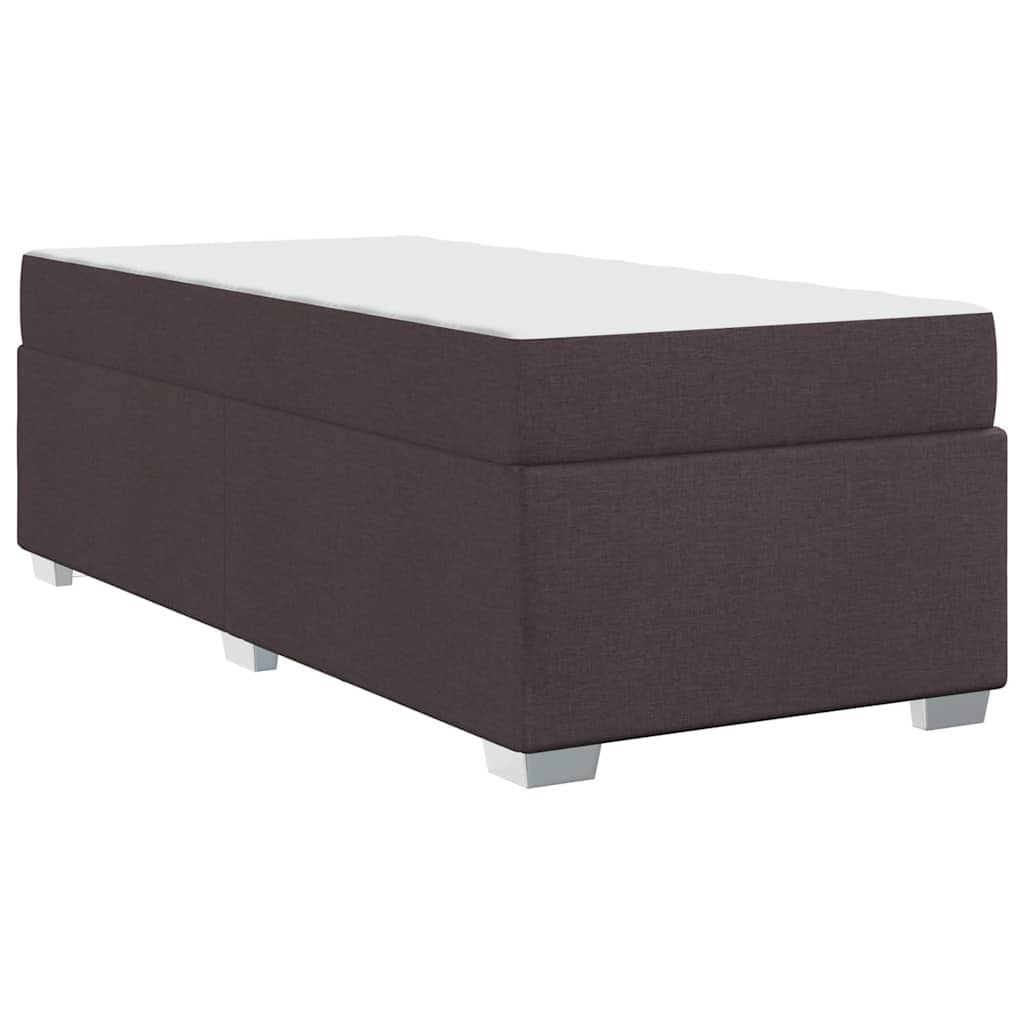 Cadre de lit avec matelas Marron foncé 90 x 200 cm tissu - XIOS
