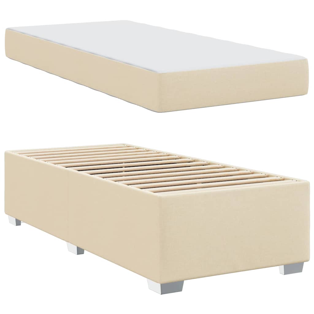 Cadre de lit avec matelas Crème 90 x 200 cm tissu - XIOS
