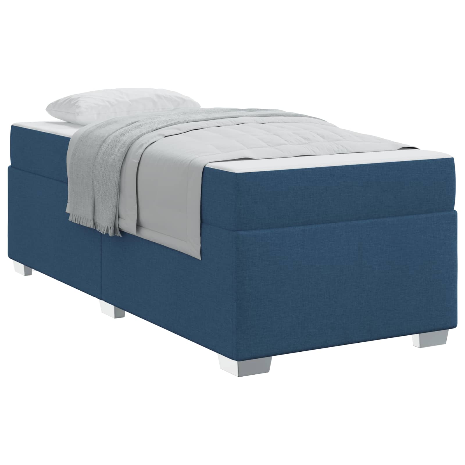 Cadre de lit avec matelas Bleu 90 x 200 cm tissu - XIOS