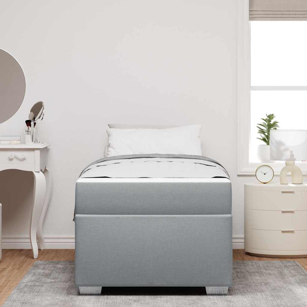 Cadre de lit avec matelas Gris clair 100 x 200 cm tissu - XIOS