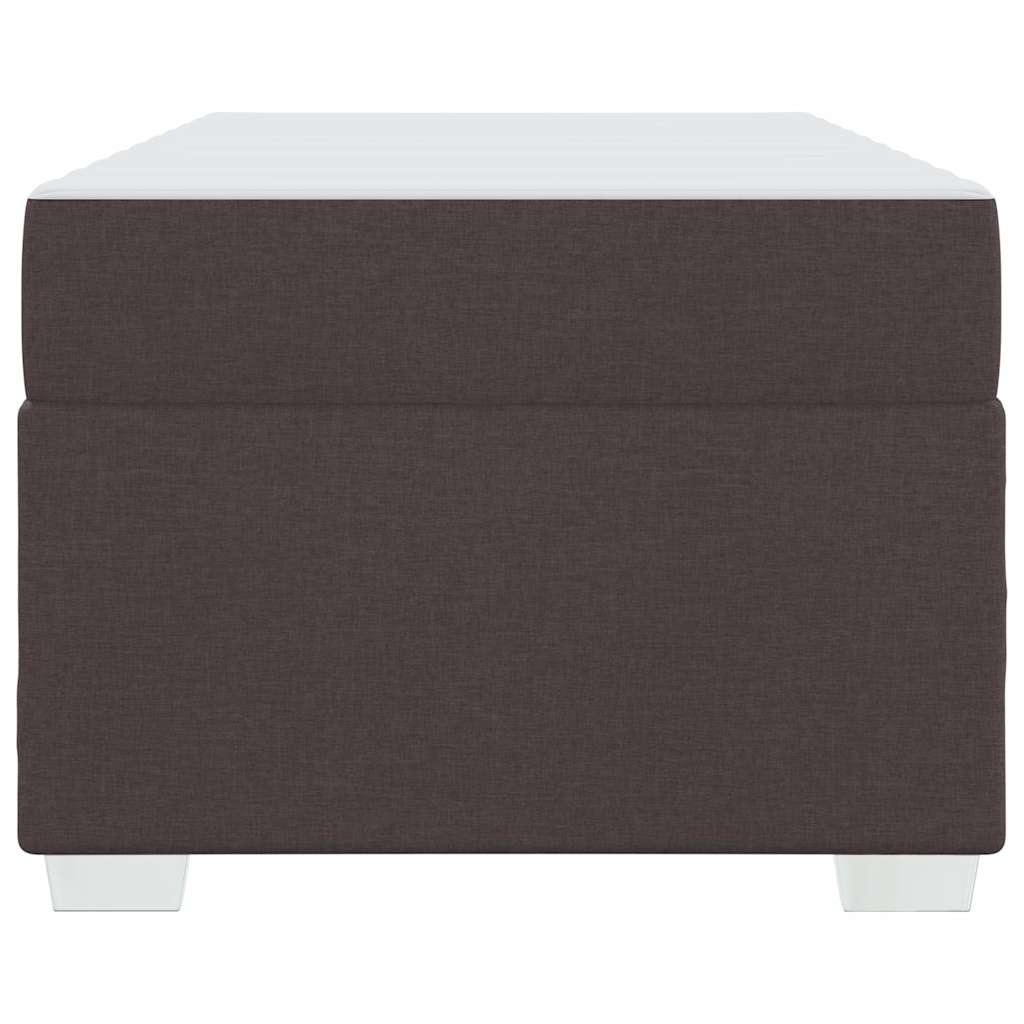 Cadre de lit avec matelas Marron foncé 100 x 200 cm tissu - XIOS