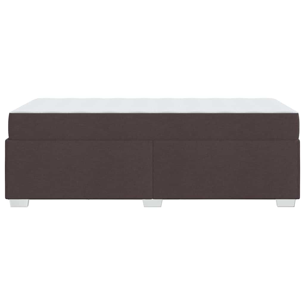 Cadre de lit avec matelas Marron foncé 100 x 200 cm tissu - XIOS