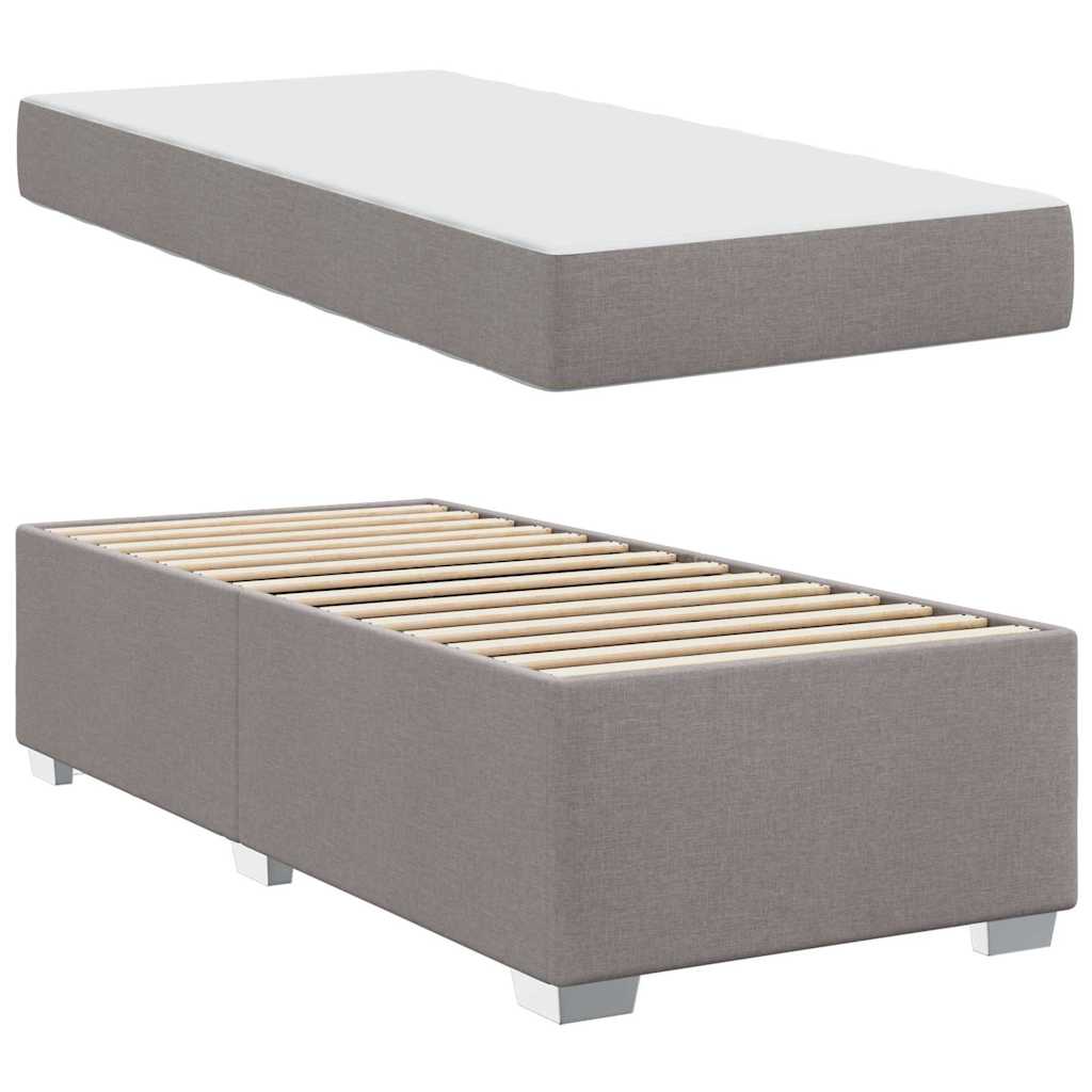 Cadre de lit avec matelas Taupe 100 x 200 cm tissu - XIOS