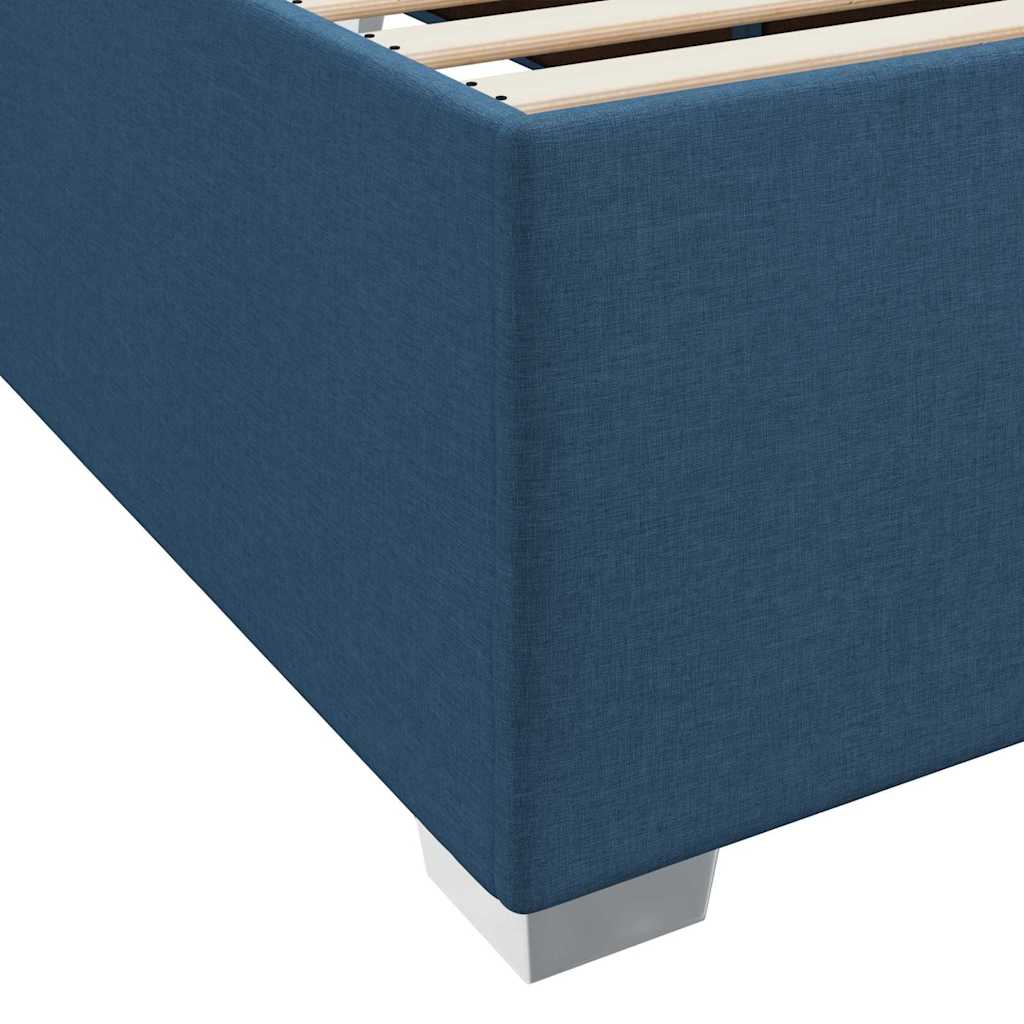 Cadre de lit avec matelas Bleu 100 x 200 cm tissu - XIOS