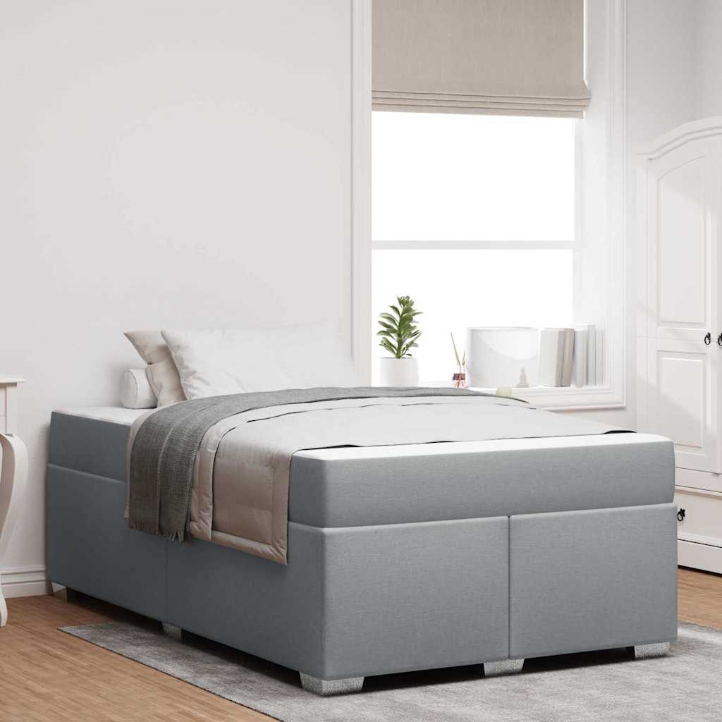 Cadre de lit avec matelas Gris clair 120 x 190 cm tissu - XIOS