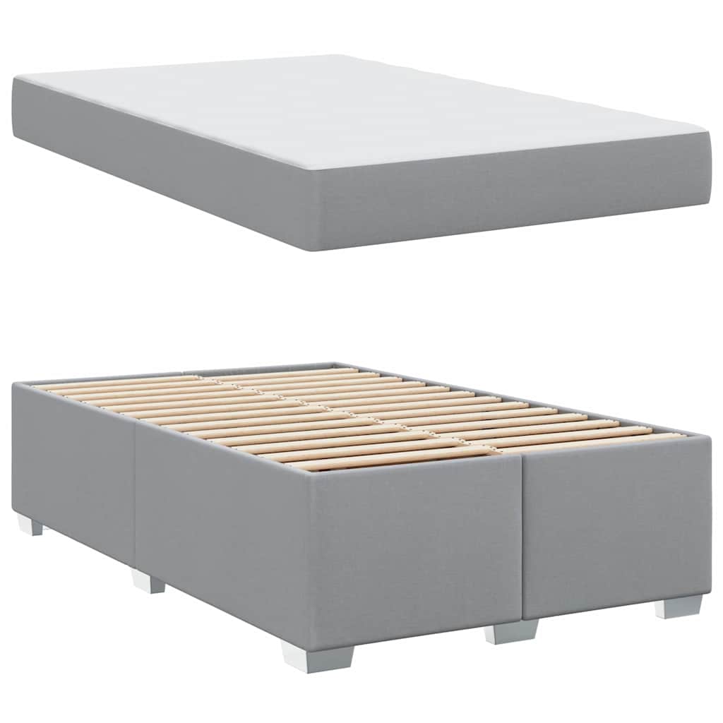 Cadre de lit avec matelas Gris clair 120 x 190 cm tissu - XIOS