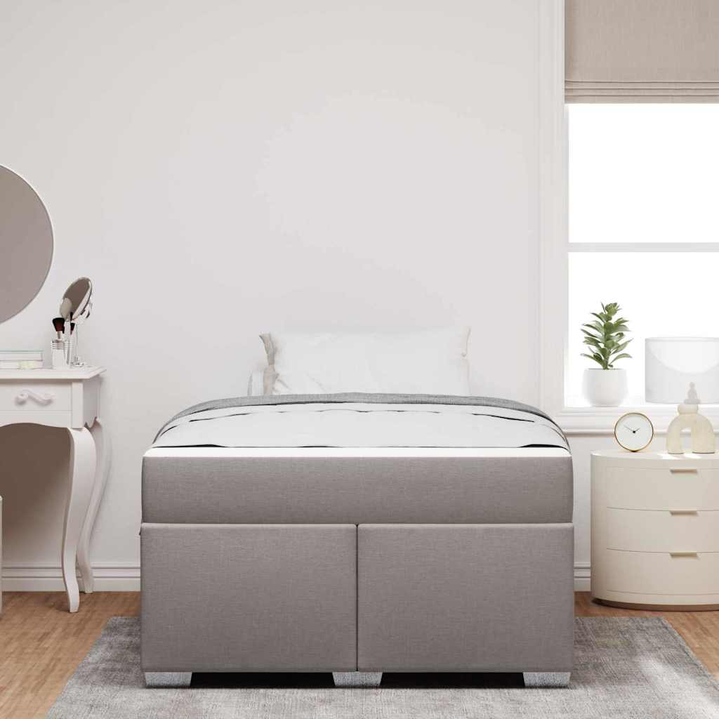 Cadre de lit avec matelas Taupe 120 x 190 cm tissu - XIOS