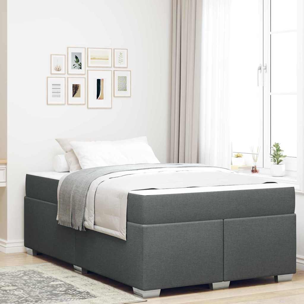 Cadre de lit avec matelas Gris foncé 120 x 200 cm tissu - XIOS