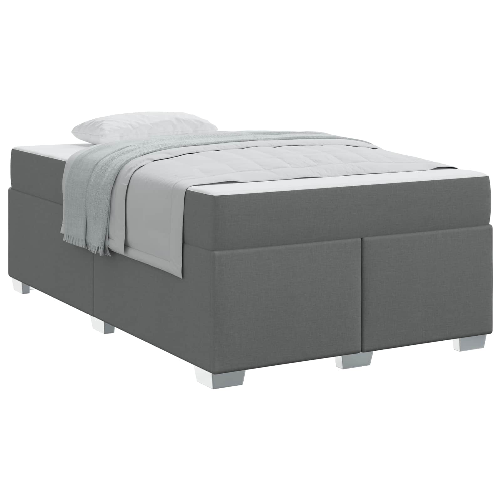 Cadre de lit avec matelas Gris foncé 120 x 200 cm tissu - XIOS