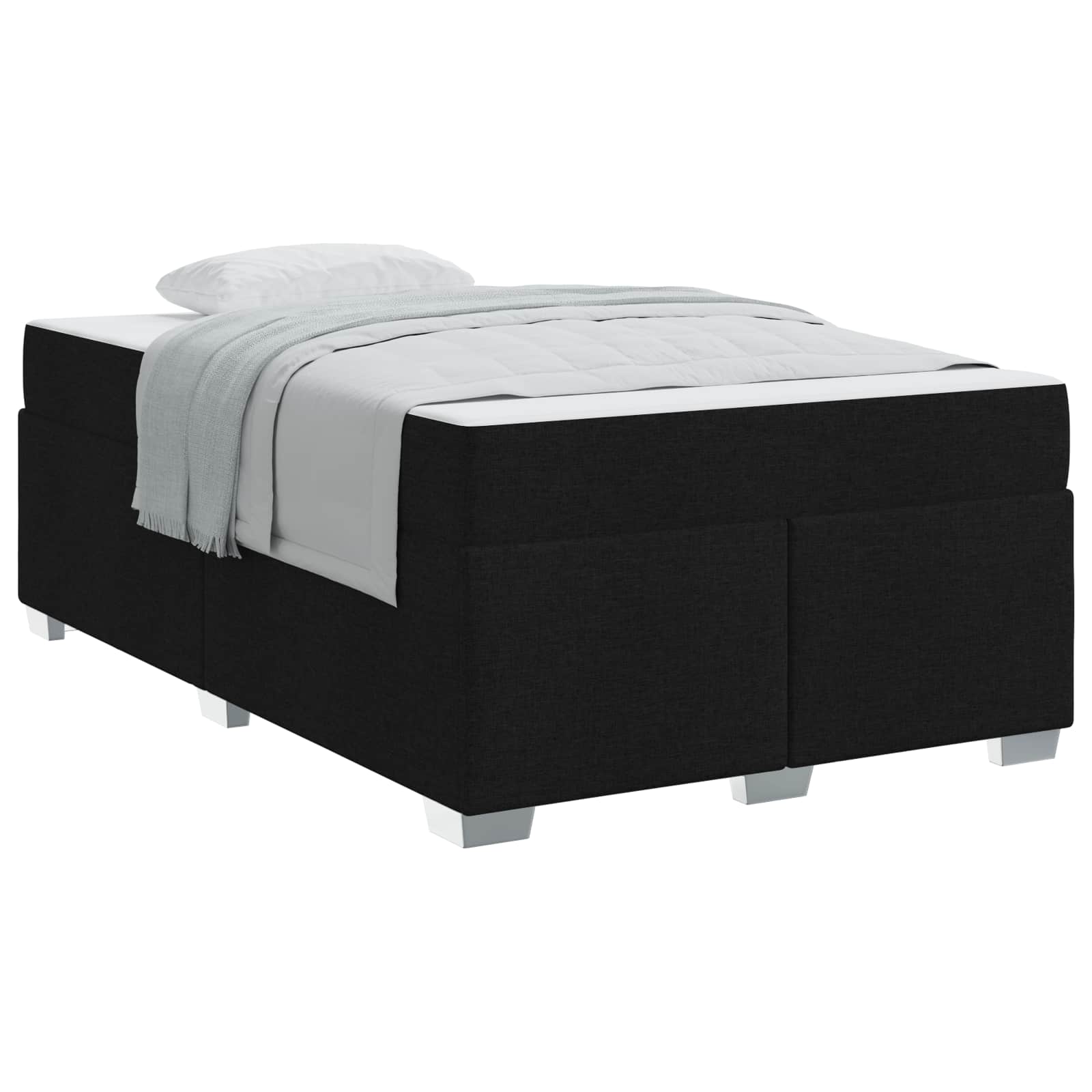 Cadre de lit avec matelas Noir 120 x 200 cm tissu - XIOS