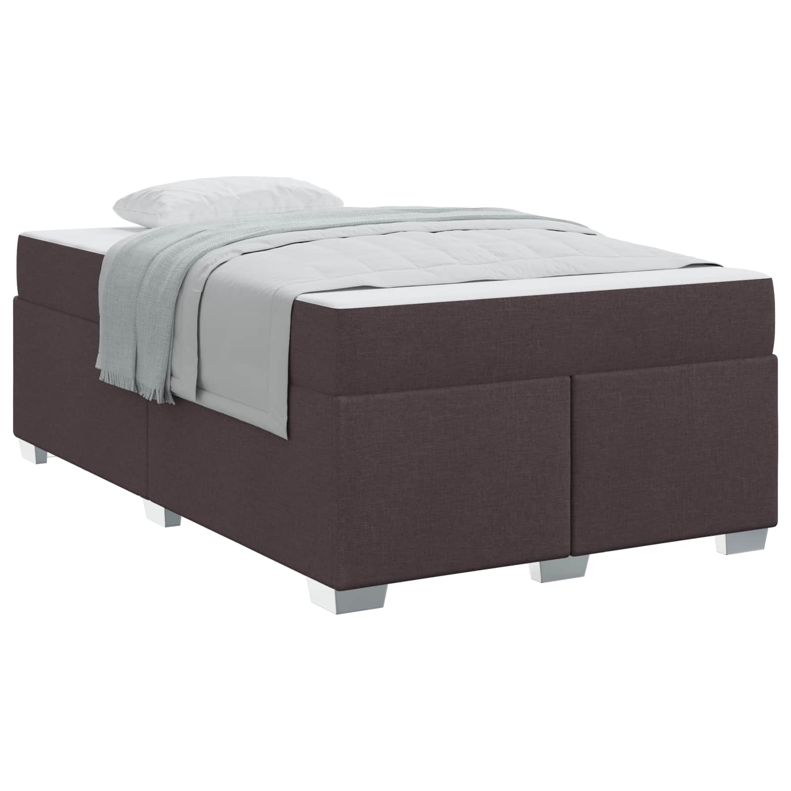 Cadre de lit avec matelas Marron foncé 120 x 200 cm tissu - XIOS