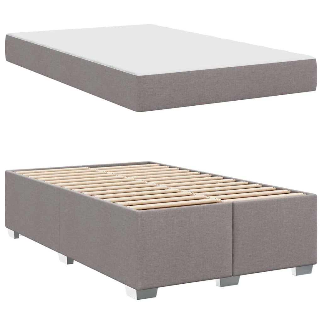 Cadre de lit avec matelas Taupe 120 x 200 cm tissu - XIOS