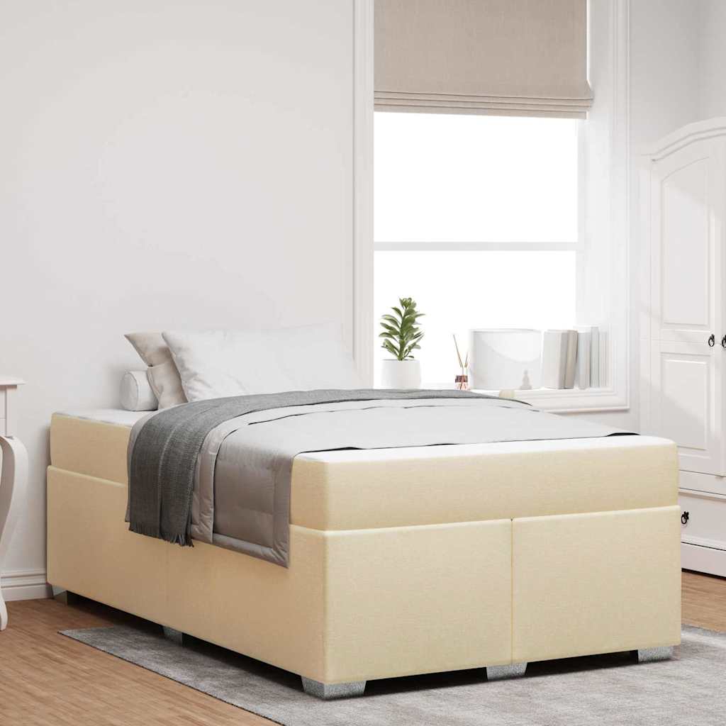 Cadre de lit avec matelas Crème 120 x 200 cm tissu - XIOS