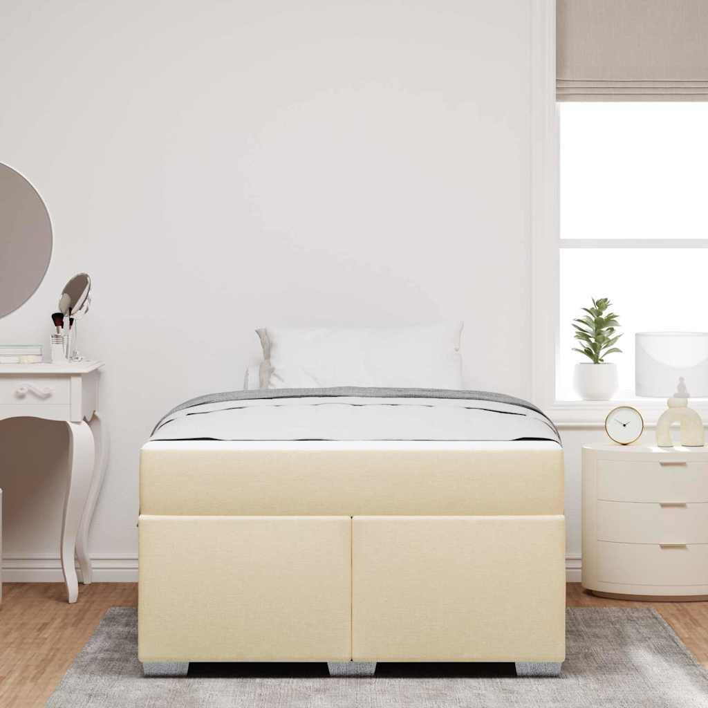 Cadre de lit avec matelas Crème 120 x 200 cm tissu - XIOS