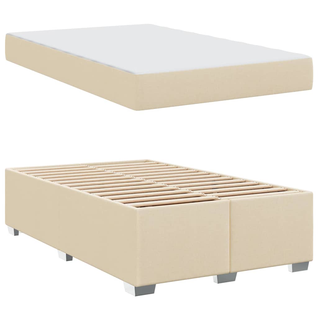 Cadre de lit avec matelas Crème 120 x 200 cm tissu - XIOS