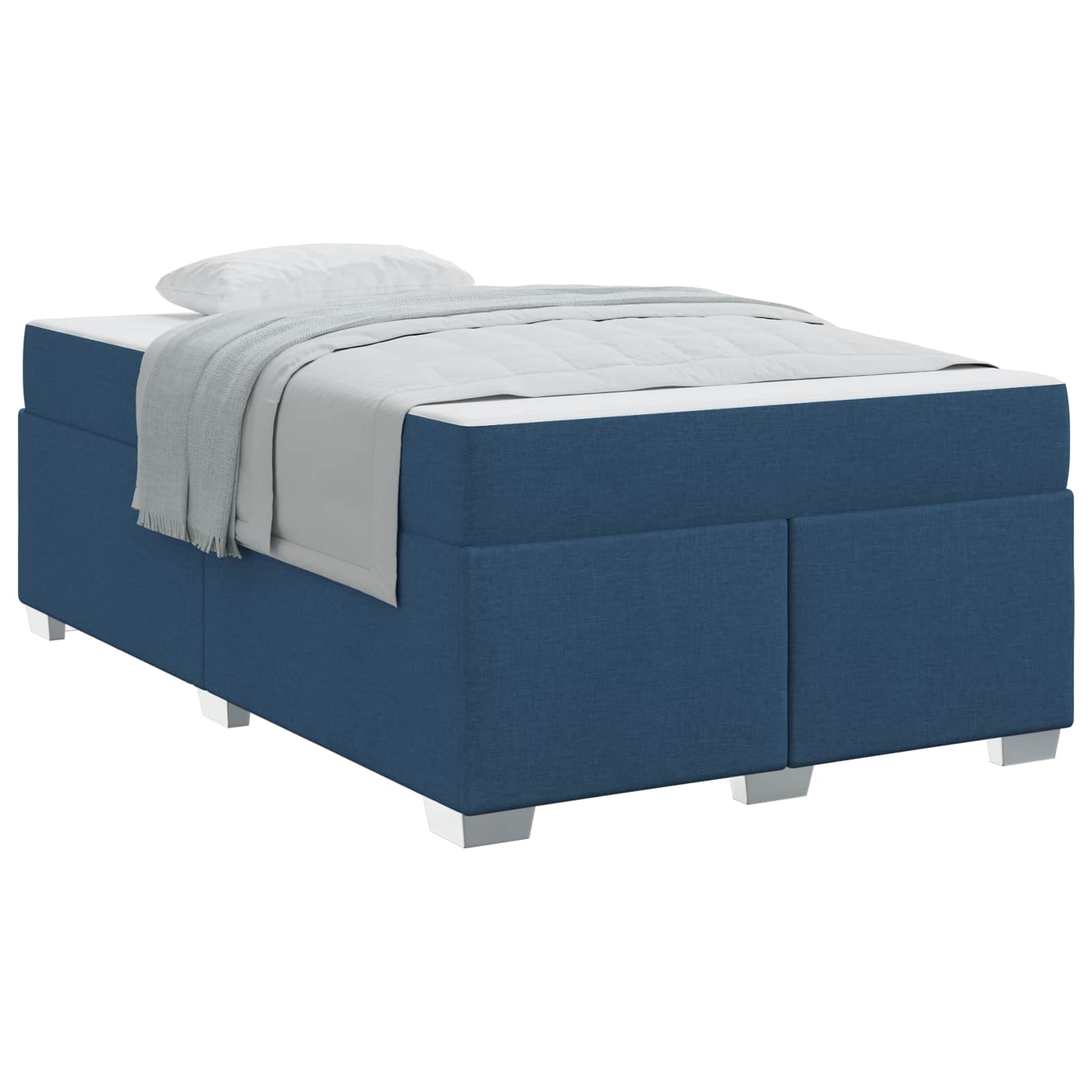 Cadre de lit avec matelas Bleu 120 x 200 cm tissu - XIOS