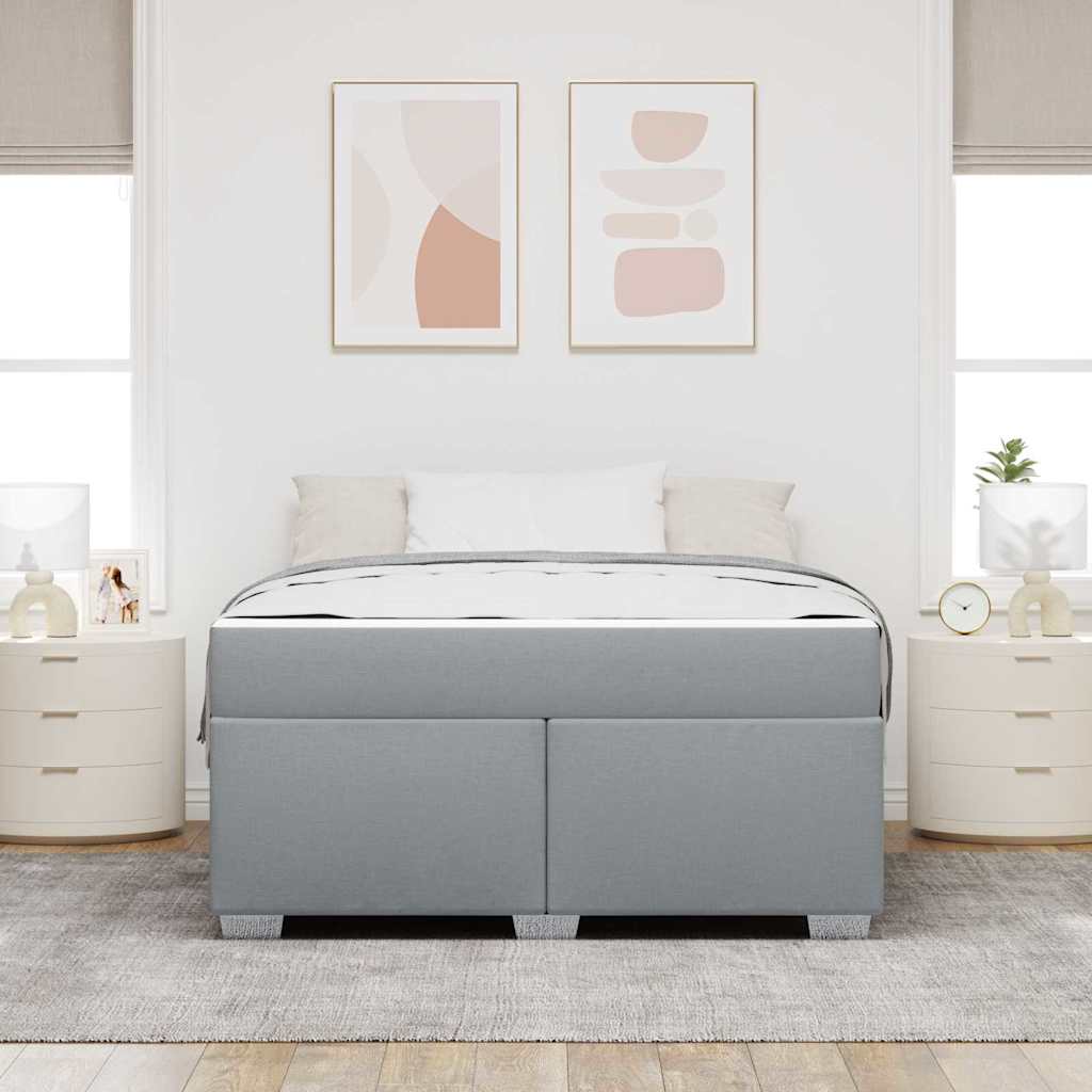 Cadre de lit avec matelas Gris clair 140 x 200 cm tissu - XIOS
