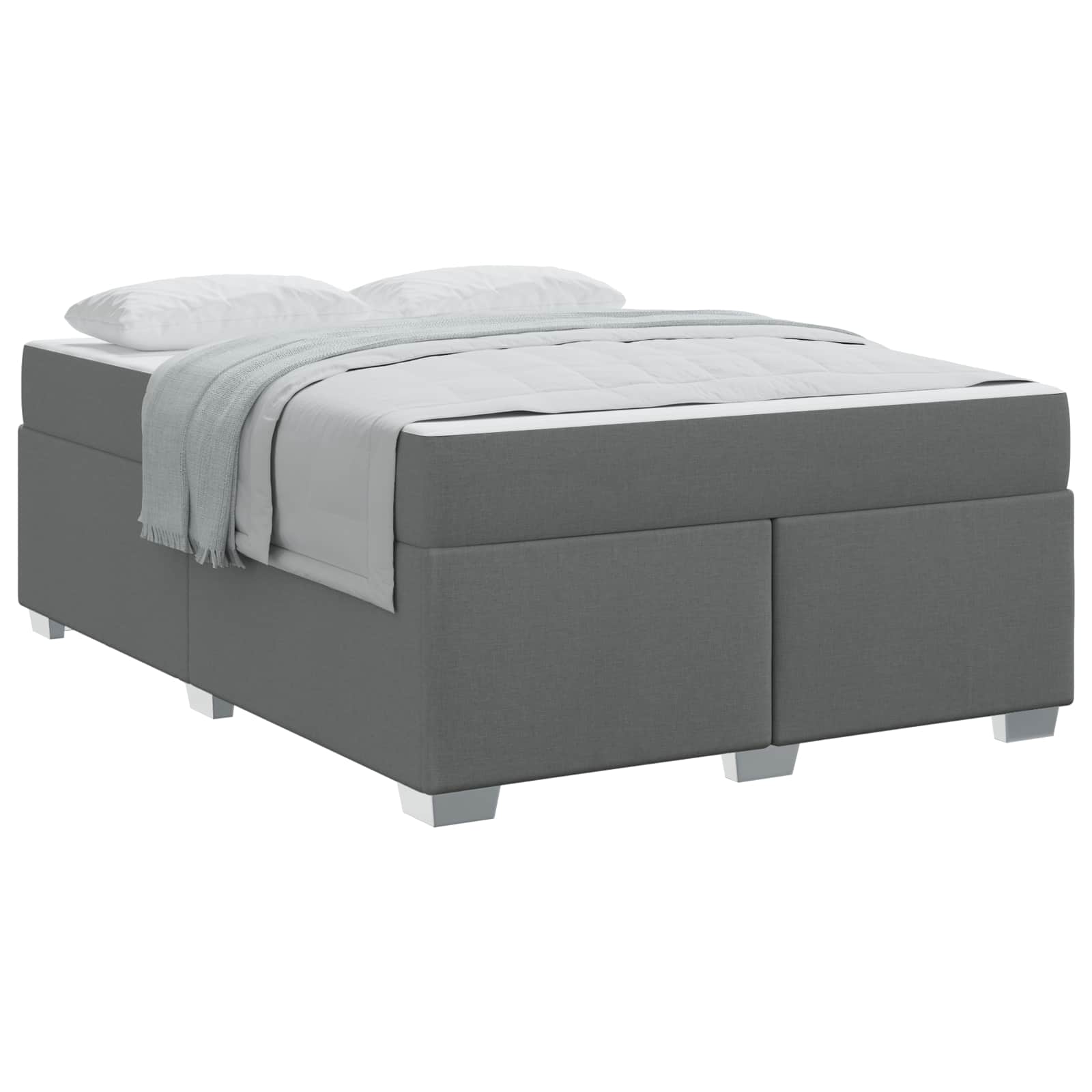 Cadre de lit avec matelas Gris foncé 140 x 200 cm tissu - XIOS