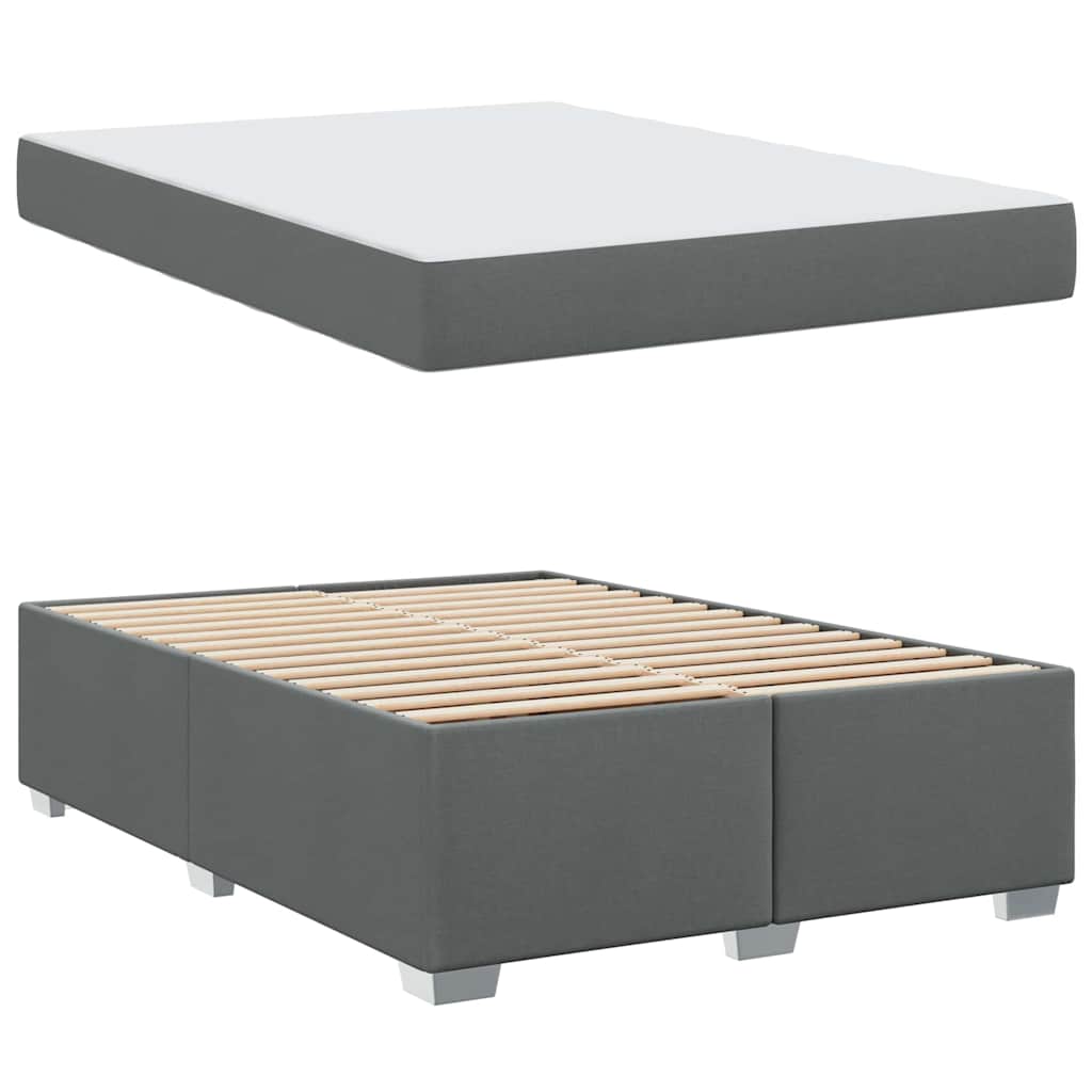 Cadre de lit avec matelas Gris foncé 140 x 200 cm tissu - XIOS