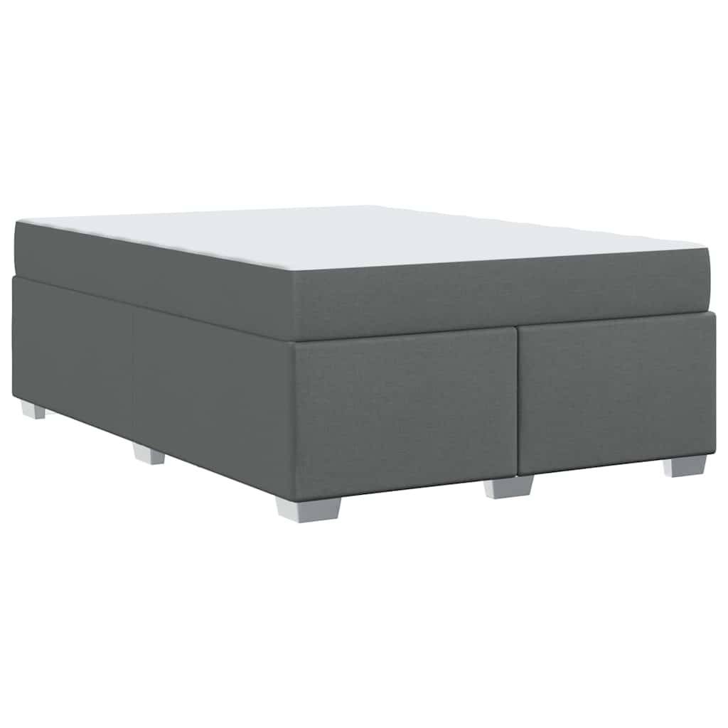 Cadre de lit avec matelas Gris foncé 140 x 200 cm tissu - XIOS