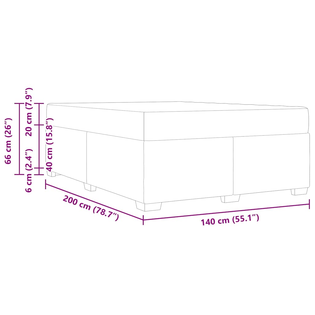 Cadre de lit avec matelas Gris foncé 140 x 200 cm tissu - XIOS