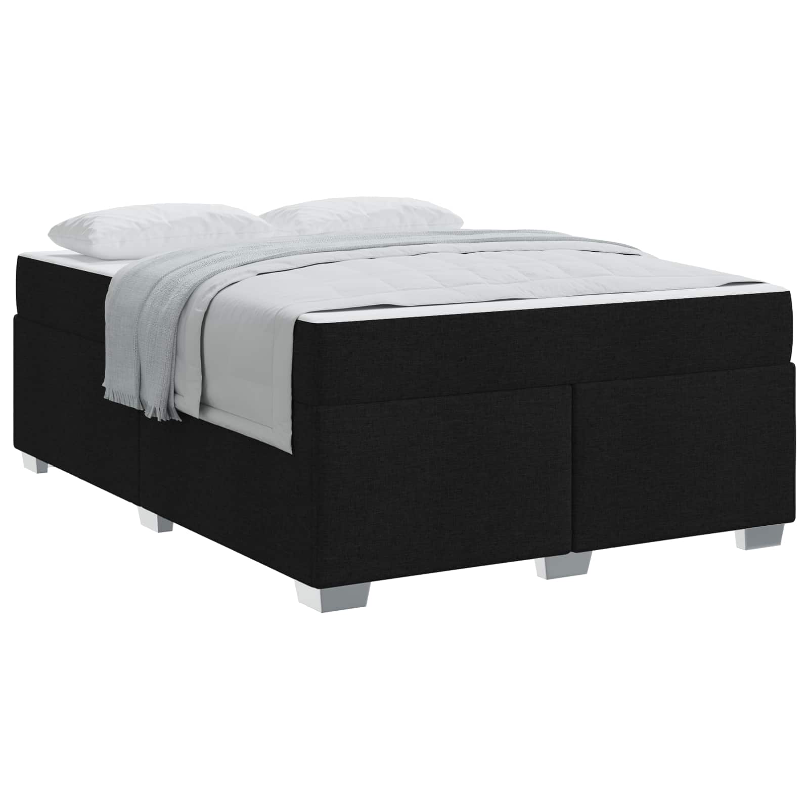Cadre de lit avec matelas Noir 140 x 200 cm tissu - XIOS
