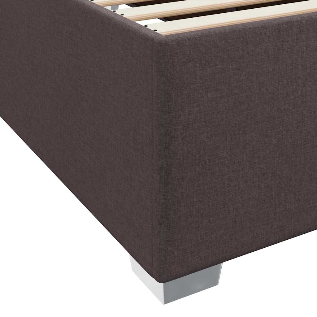 Cadre de lit avec matelas Marron foncé 140 x 200 cm tissu - XIOS