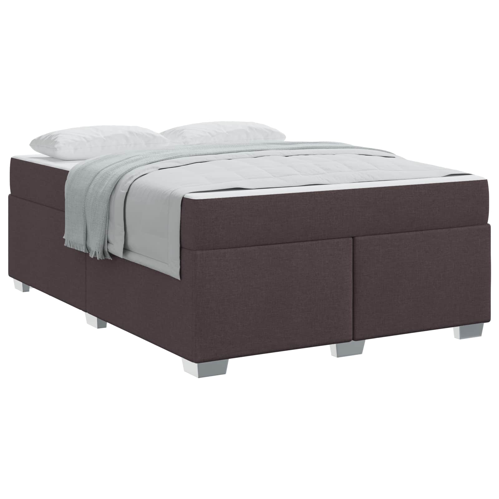 Cadre de lit avec matelas Marron foncé 140 x 200 cm tissu - XIOS