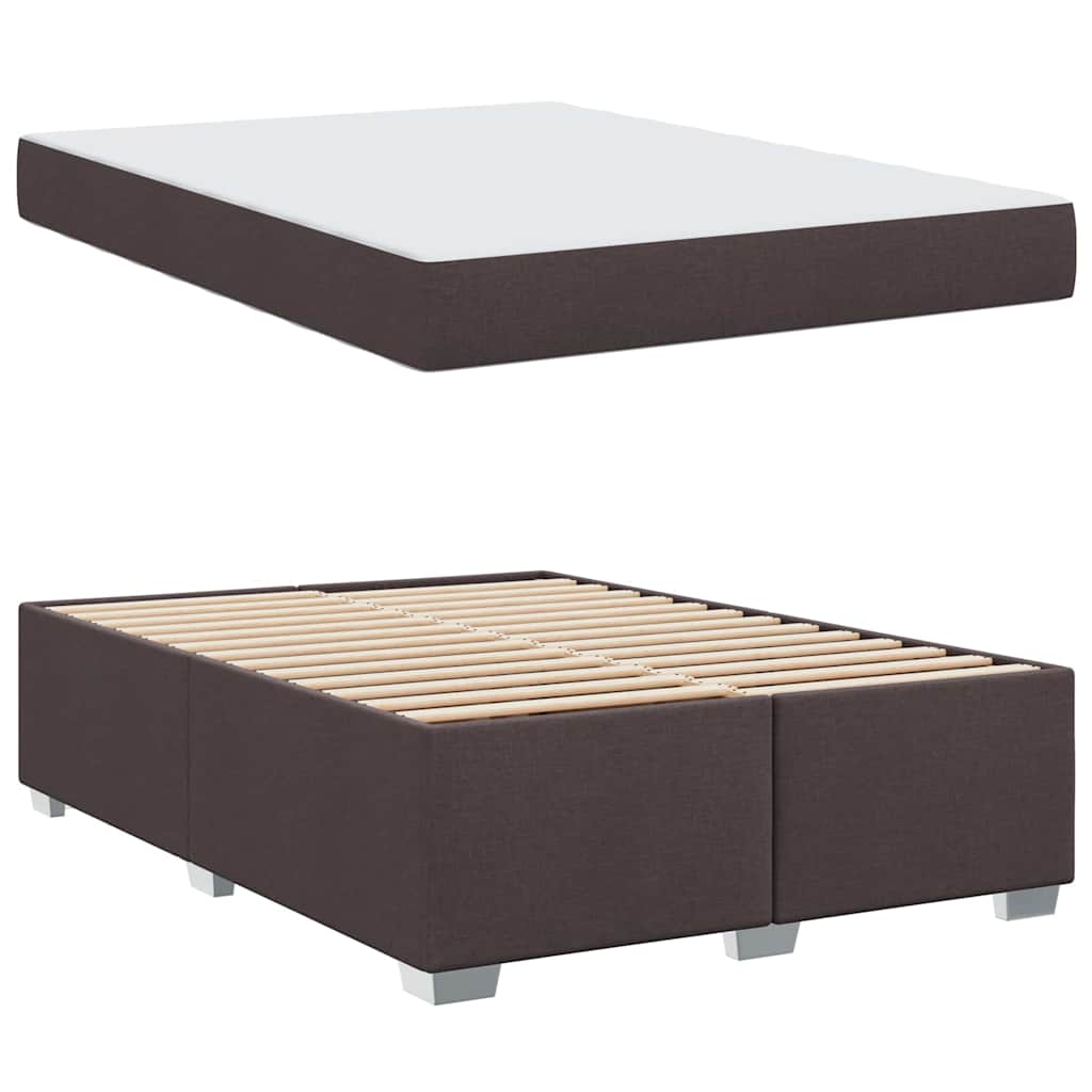 Cadre de lit avec matelas Marron foncé 140 x 200 cm tissu - XIOS