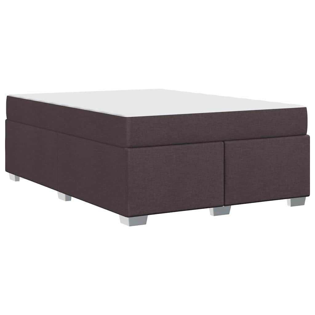 Cadre de lit avec matelas Marron foncé 140 x 200 cm tissu - XIOS