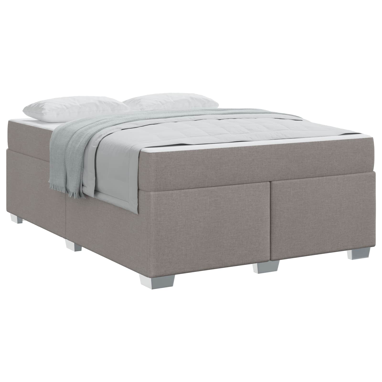 Cadre de lit avec matelas Taupe 140 x 200 cm tissu - XIOS