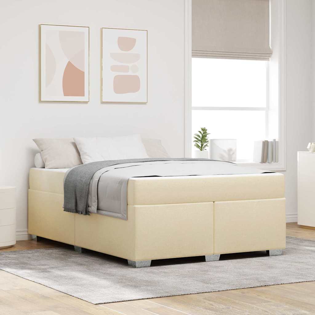 Cadre de lit avec matelas Crème 140 x 200 cm tissu - XIOS