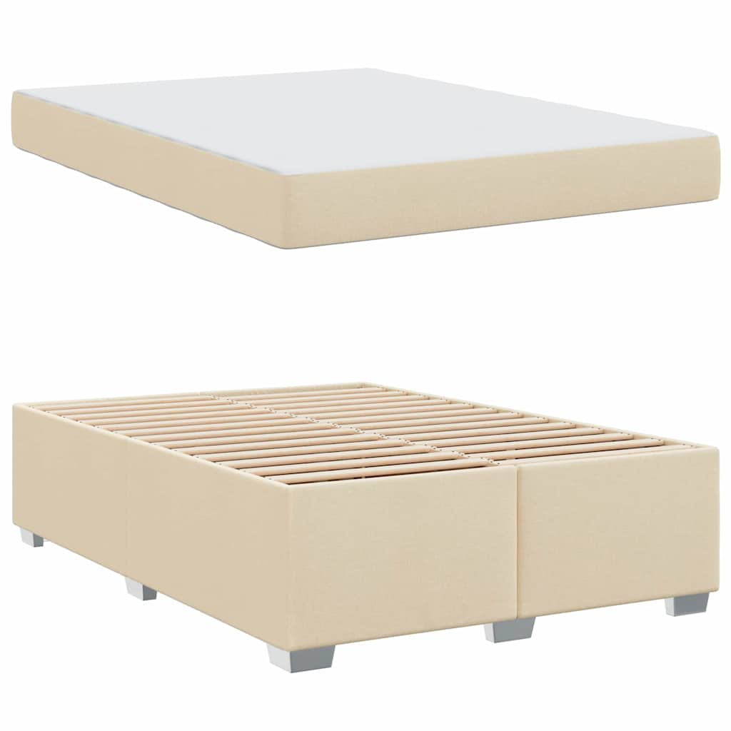 Cadre de lit avec matelas Crème 140 x 200 cm tissu - XIOS