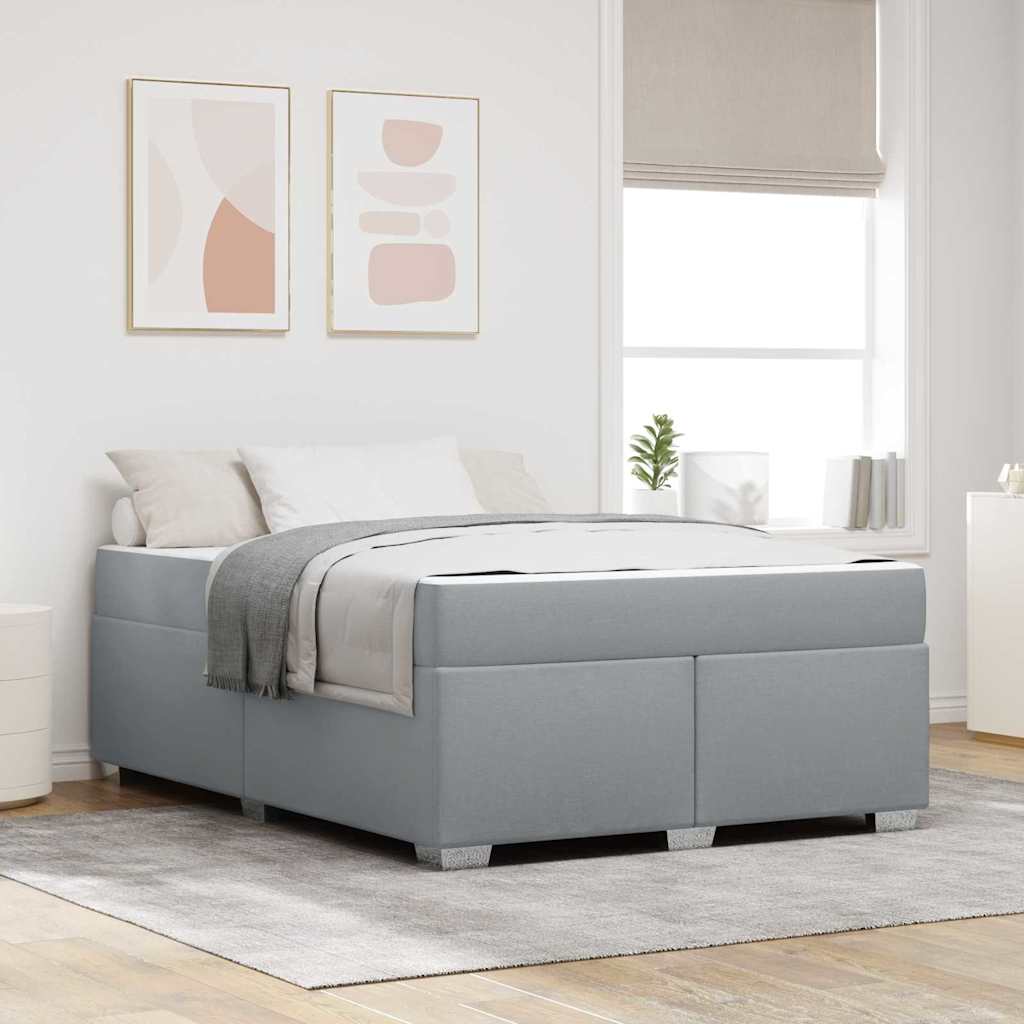 Cadre de lit avec matelas Gris clair 160 x 200 cm tissu - XIOS