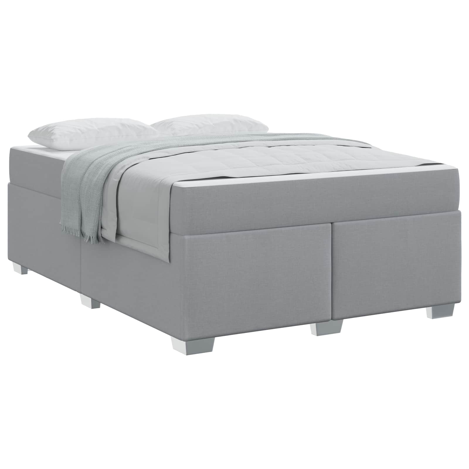 Cadre de lit avec matelas Gris clair 160 x 200 cm tissu - XIOS