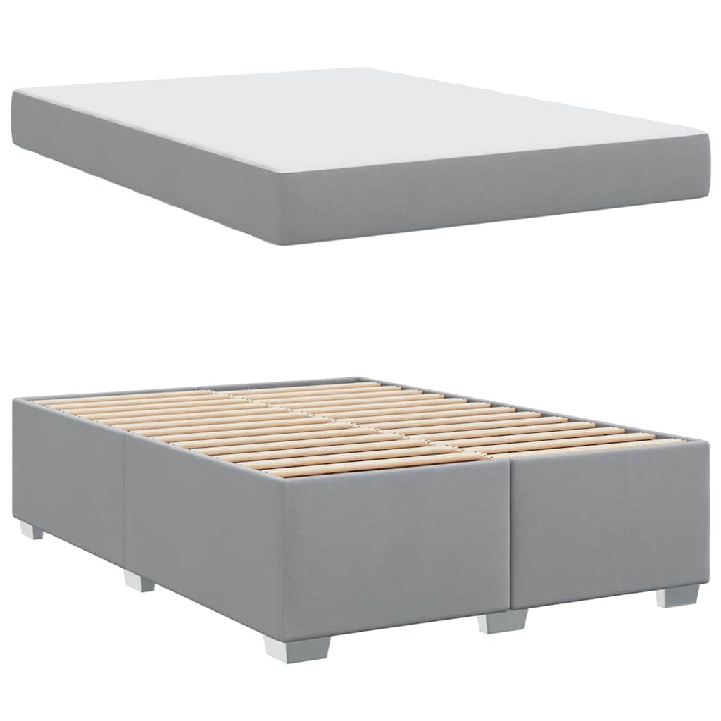 Cadre de lit avec matelas Gris clair 160 x 200 cm tissu - XIOS