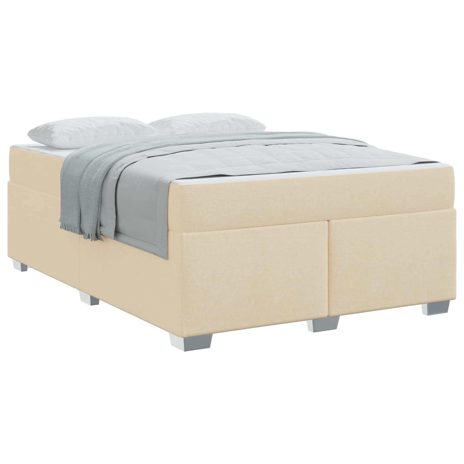 Cadre de lit avec matelas Crème 160 x 200 cm tissu - XIOS