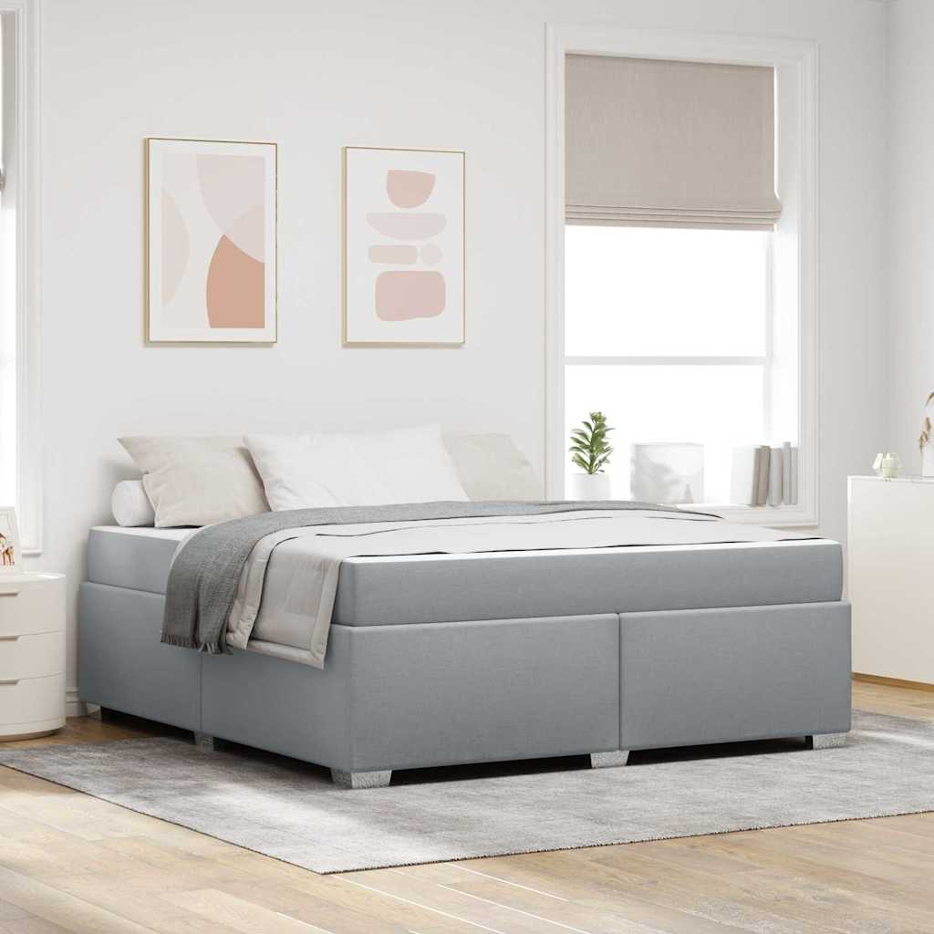 Cadre de lit avec matelas Gris clair 180 x 200 cm tissu - XIOS