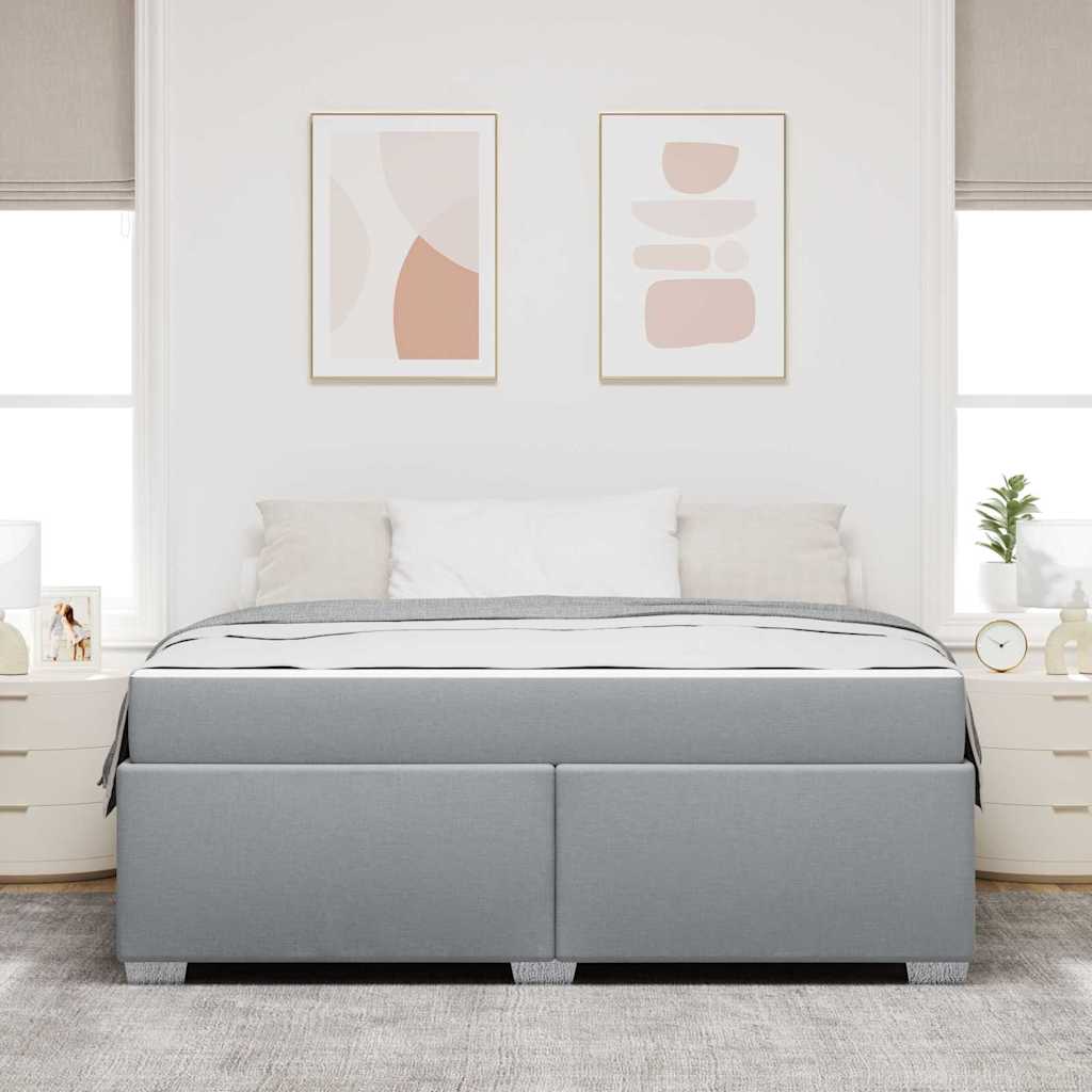 Cadre de lit avec matelas Gris clair 180 x 200 cm tissu - XIOS