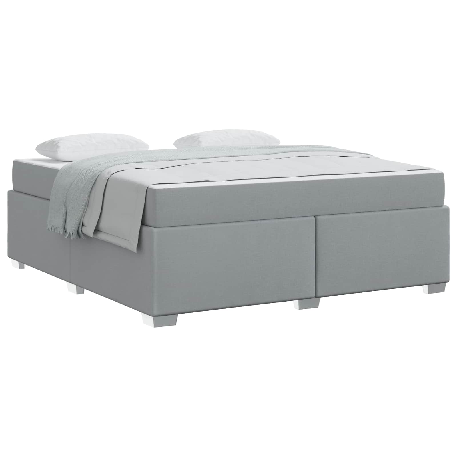 Cadre de lit avec matelas Gris clair 180 x 200 cm tissu - XIOS