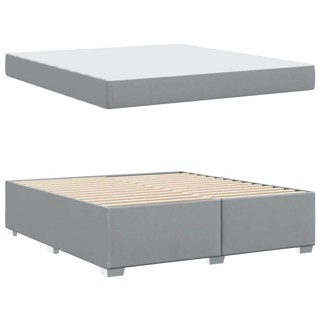 Cadre de lit avec matelas Gris clair 180 x 200 cm tissu - XIOS