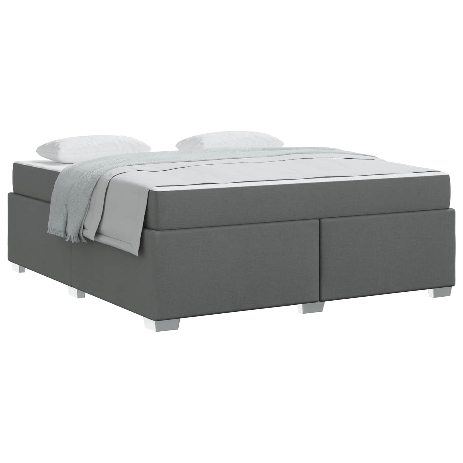 Cadre de lit avec matelas Gris foncé 180 x 200 cm tissu - XIOS