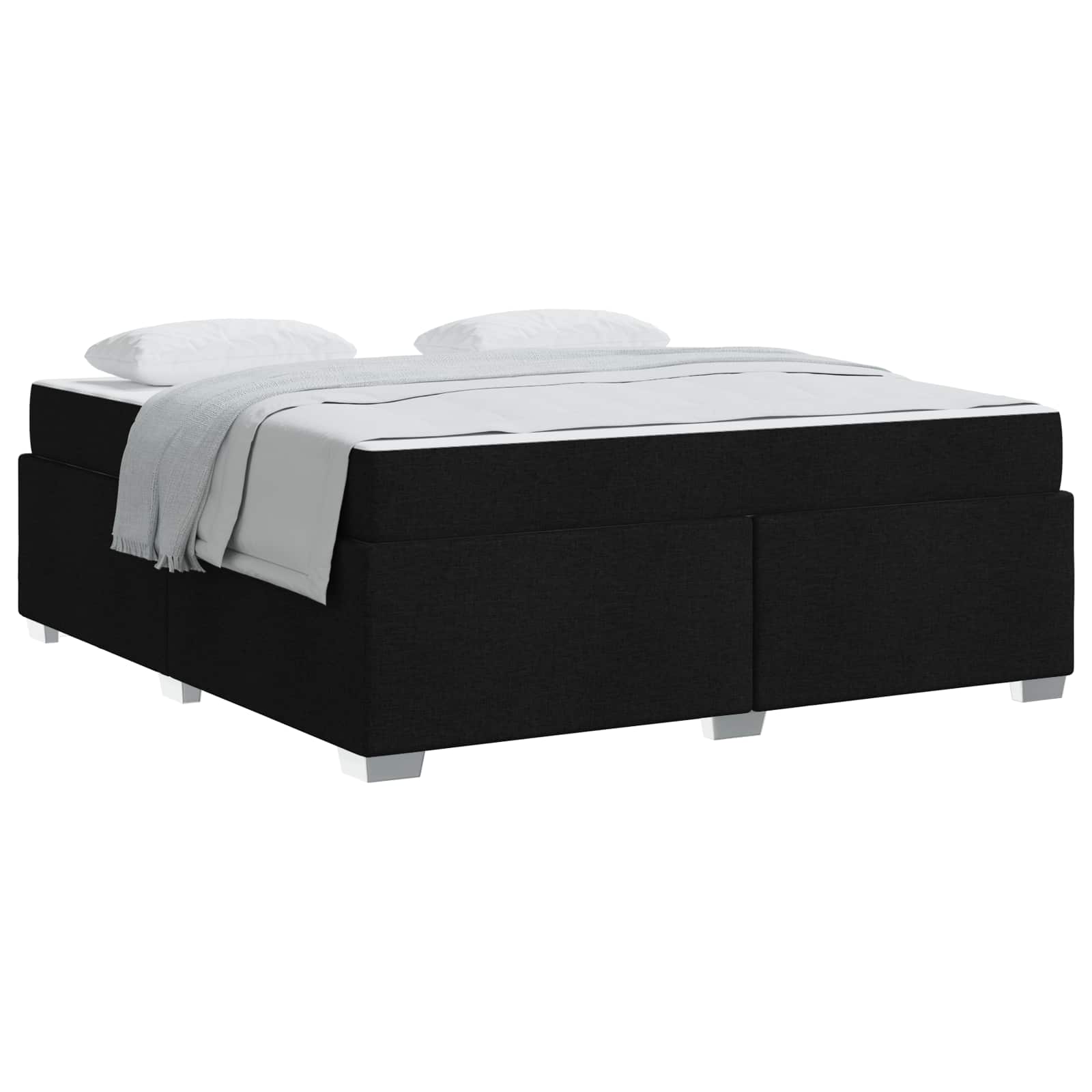 Cadre de lit avec matelas Noir 180 x 200 cm tissu - XIOS