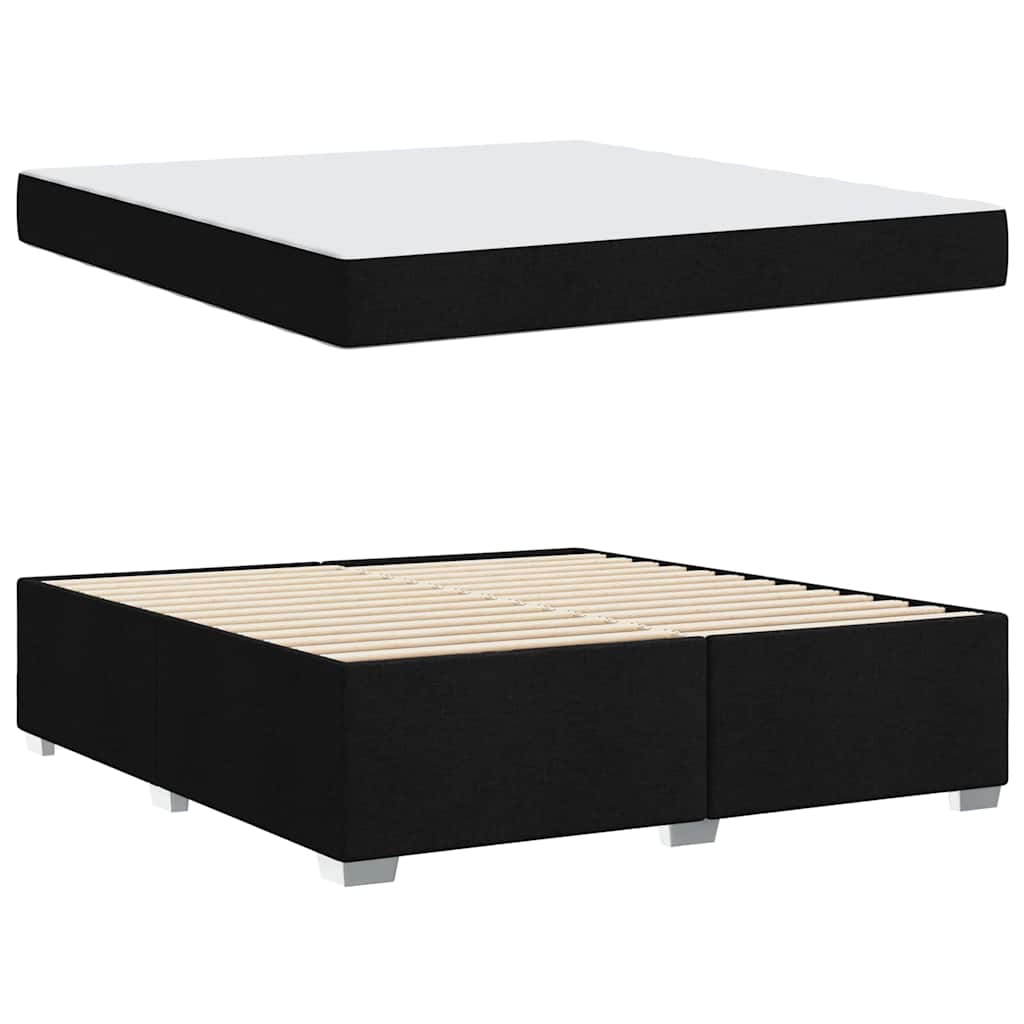 Cadre de lit avec matelas Noir 180 x 200 cm tissu - XIOS