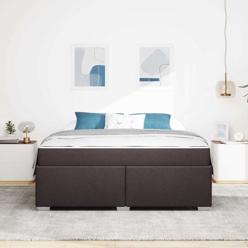 Cadre de lit avec matelas Marron foncé 180 x 200 cm tissu - XIOS